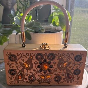 Enid Collins of Texas- MONEY TREE
Wooden Box Bag, VINTAGE 1960’s